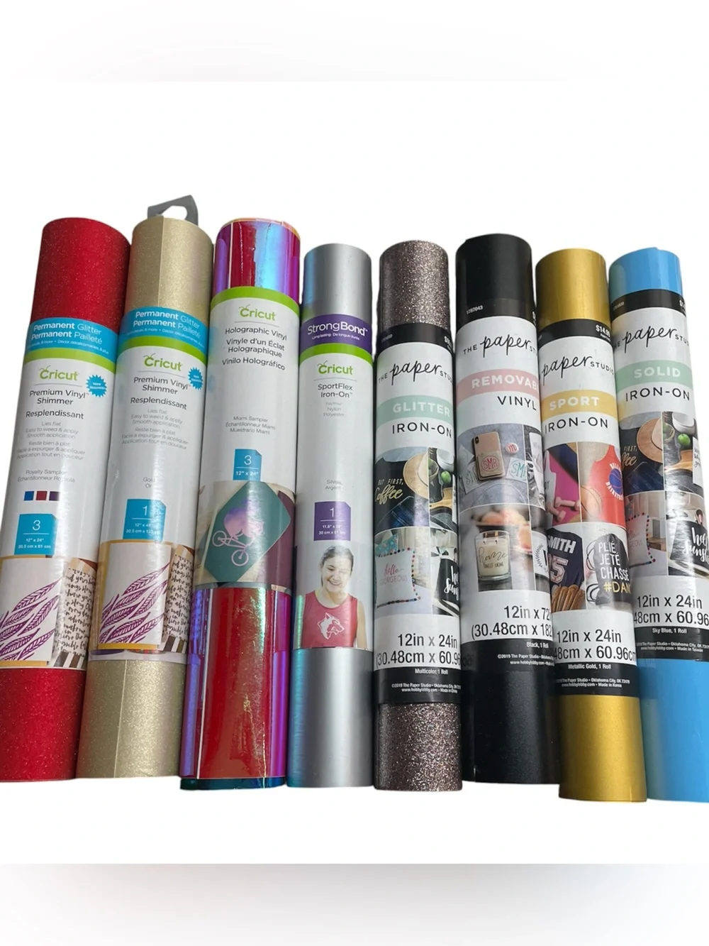 Cricut (4) The Paper Studio (4) crafting vinyls rolls Holographic, glitter